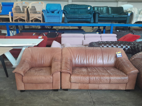 Sofa / Couch mit Sessel Leder - HH070903