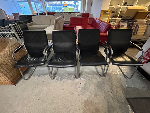 4 Stühle / Esszimmerstühle aus Leder - LD281203
