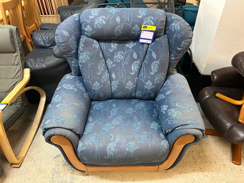 Sessel / Wohnzimmersessel aus Stoff in blau - LD211006